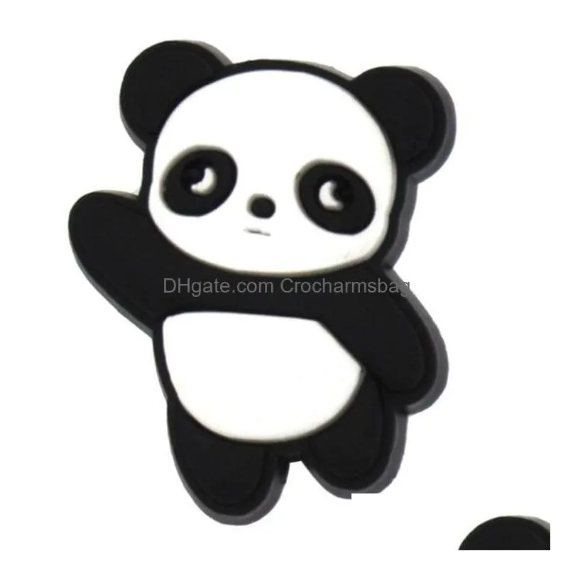 cute cartoon panda croc shoe charms pvc shoecharms buckle clog charms diy decoration accessories gift