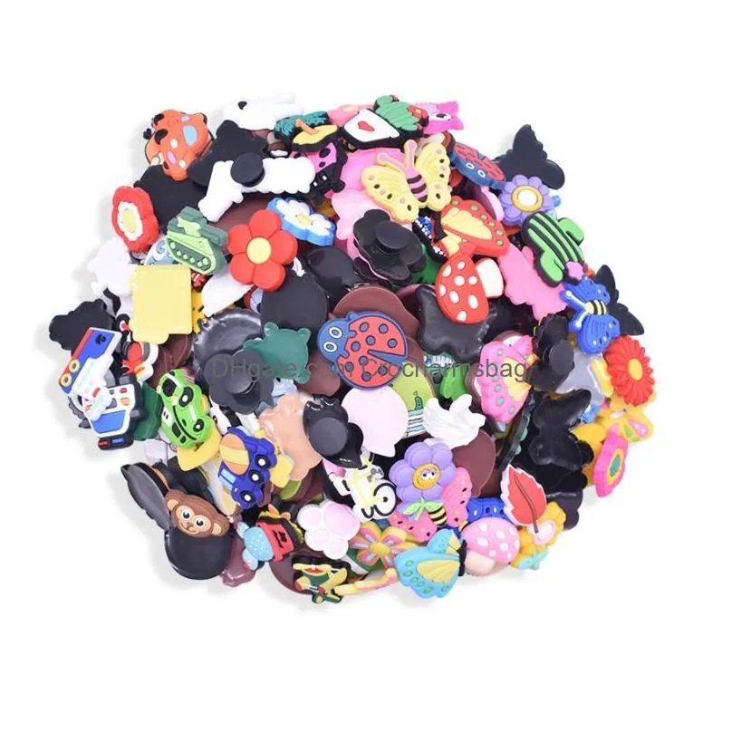 Wholesale Pvc Cartoon Croc Charms Shoe Decoration Buckle Accessories Clog Pins Charm Buttons Random mixed different type