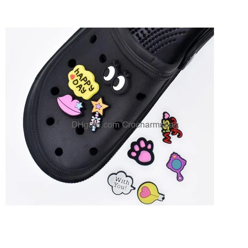 Lovely cartoon PVC Shoe Charms Buckles Action Figure Fit Bracelets bands Croc JIBZ Shoe accessories Wristband Boys Girls Gift