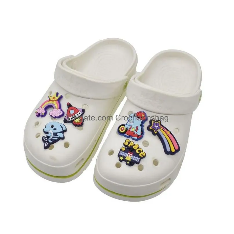 New Boys Girls children cartoon PVC Shoe Charms Shoe Buckles Action Figure Fit Bracelets Croc JIBZ Shoe accessories Kids gift Free