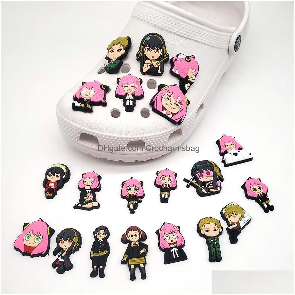 Wholesale Anime Cartoon Croc Charms Pvc Shoe Decoration Buckle Accessories Clog Pins Buttons Charm
