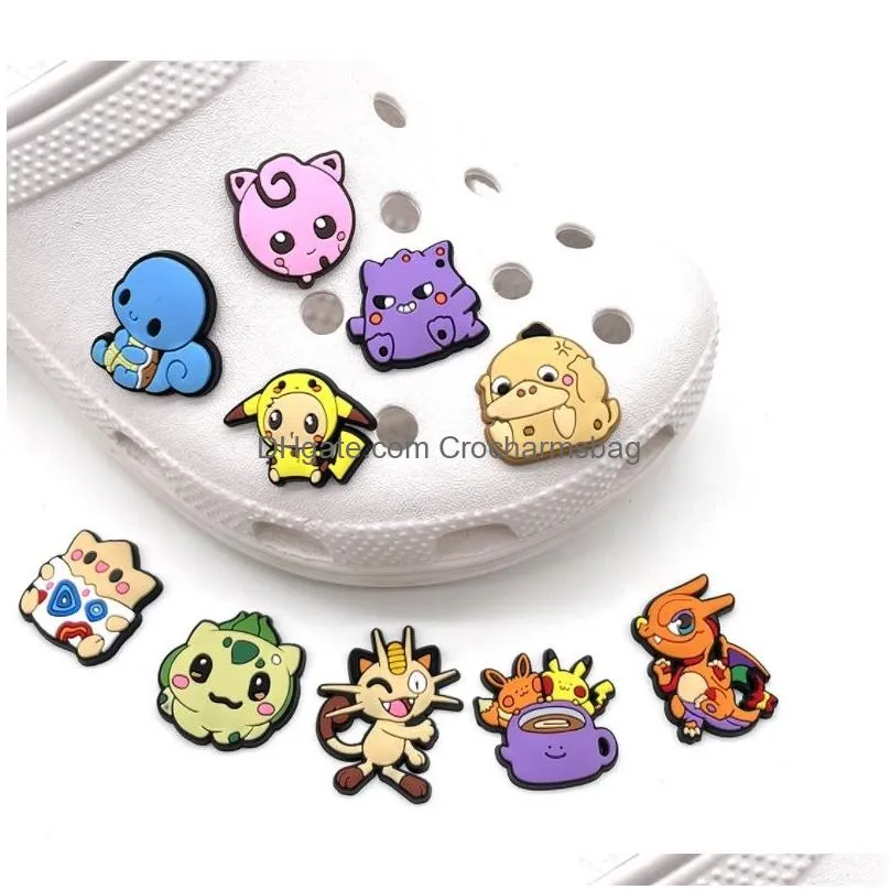 PVC Shoe Charm Decorations Accessories JIBZ For Croc Kids Gift garden shoes buckle Boys Girls Cute botton