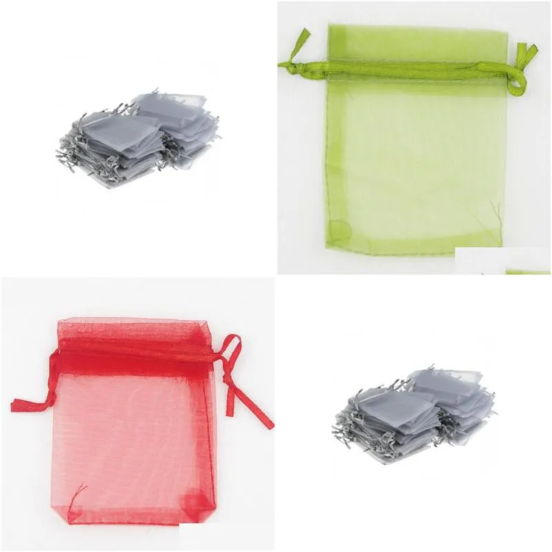 500 pcs silver organza bag gift wrap wedding favor christmas halloween party 7x9 cm