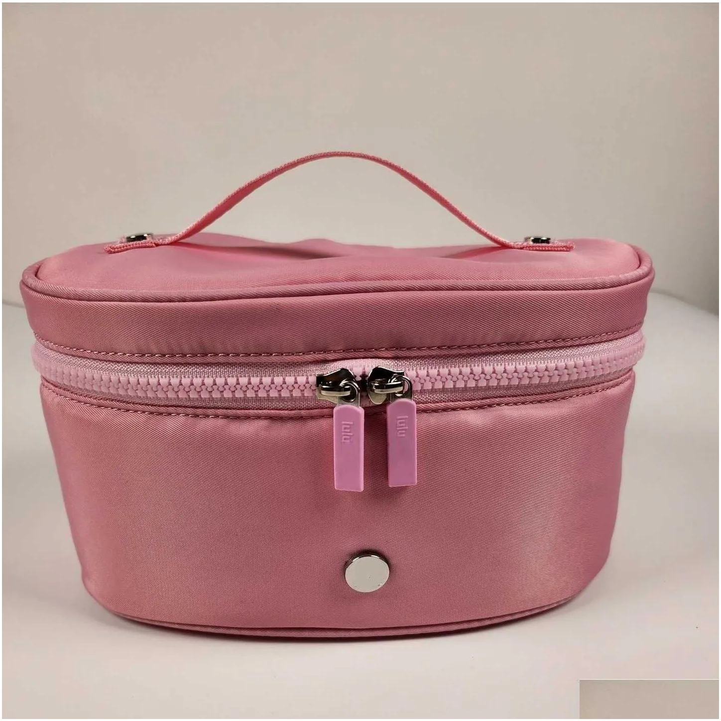 oval top-access kit water-repellent fabric lulu cosmetic bag fitness training multifunctional storage bag metal on the designer bag