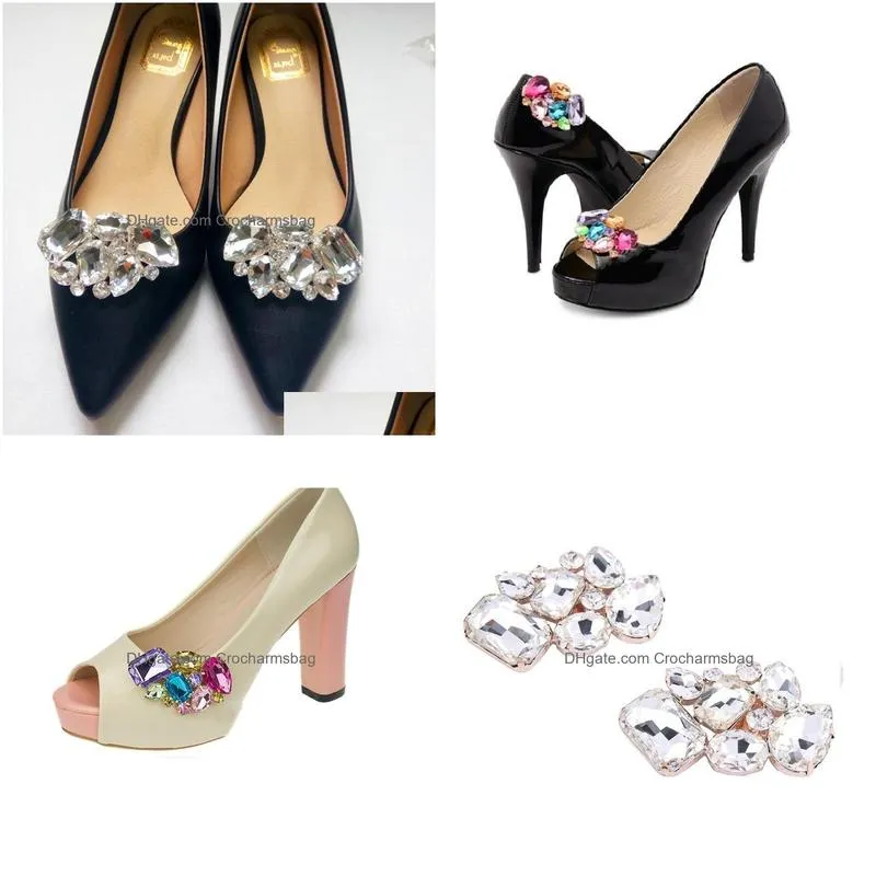 women shoes flower charms flats highheel pumps sandals accessories crystal diamond shoes flower decoration buckle shoes clips
