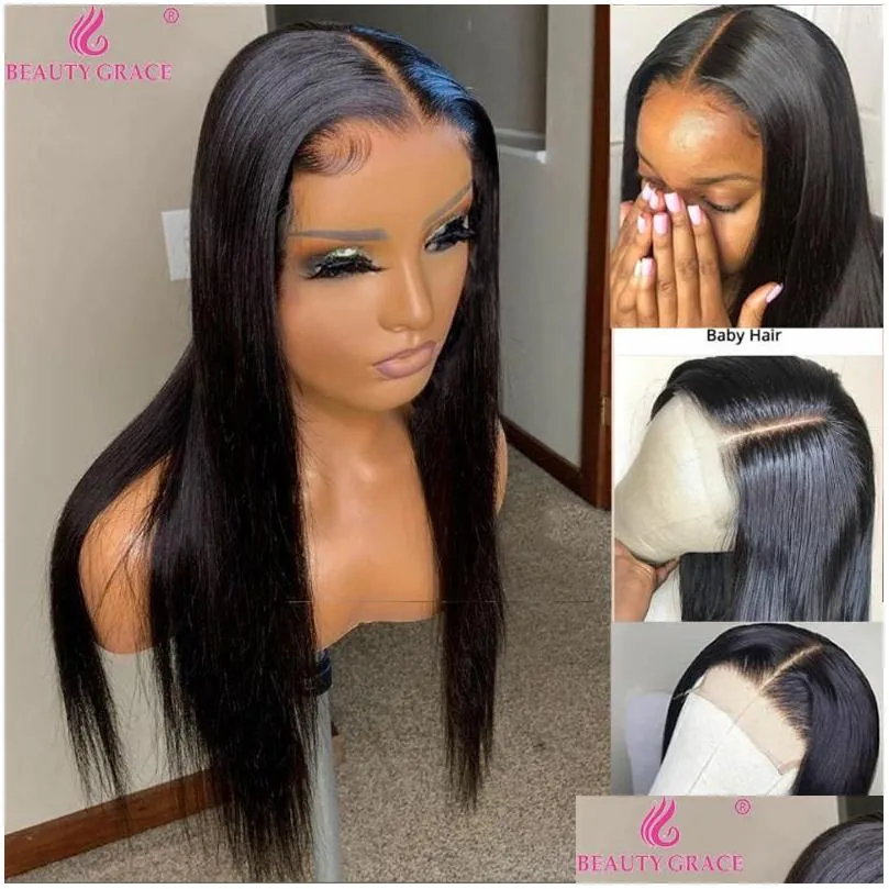 lace wigs long human hair wig 30 32 34 36 inch bone straight closure 4x4 brazilian for women