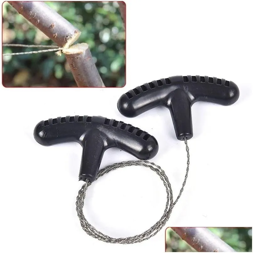 outdoor gadgets manual hand steel rope chain saw practical portable emergency survival gear wire kits travel tools camping hiking