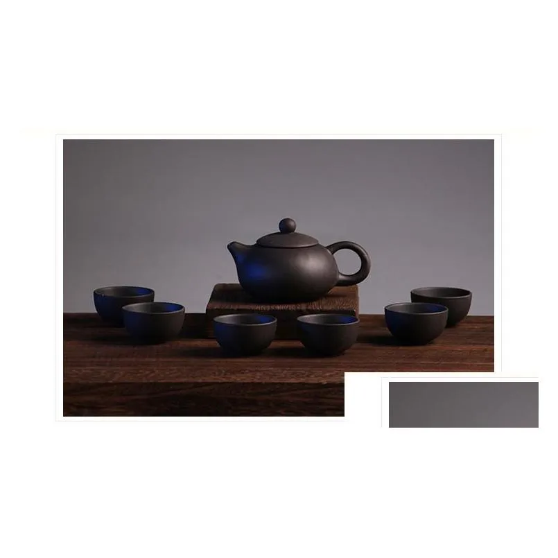 chinese traditional travel tea set purple clay kung fu tea set tea cup mug package ceramic gift teapot with giftbox