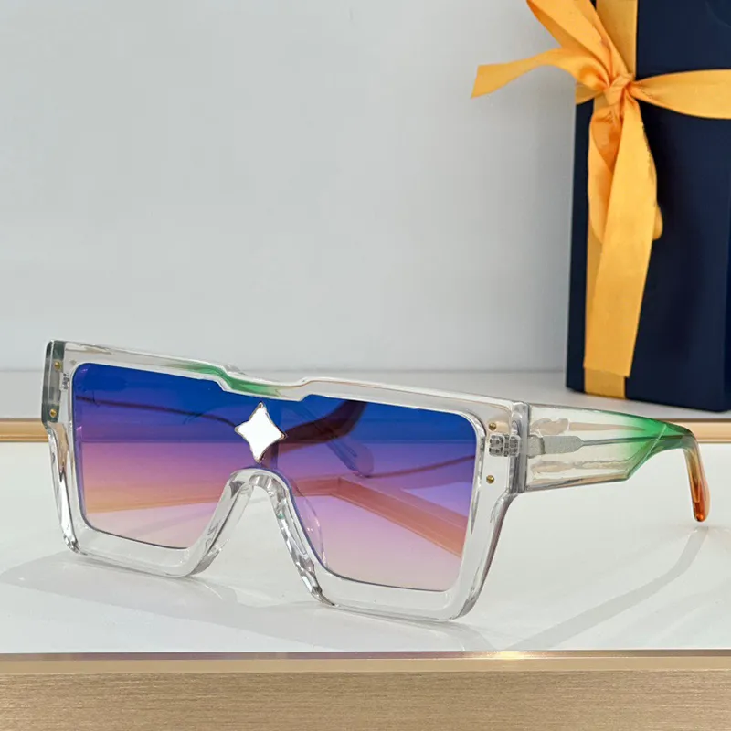 Cyclone Sunglasses Gradual Lenses Z1736 Designer Mens Sunglasses Z1547 1543 Acetate Thick Plate Reflective Crystal Decoration Classic Men's Glasses Z1736W 1737