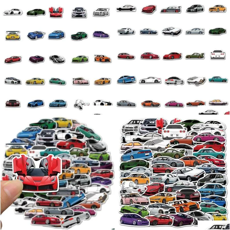 waterproof sticker 50/100pcs cool sports racing car stickers for bumper bicycle helmet luggage snowboard vinyl decals sticker bomb jdm styling car