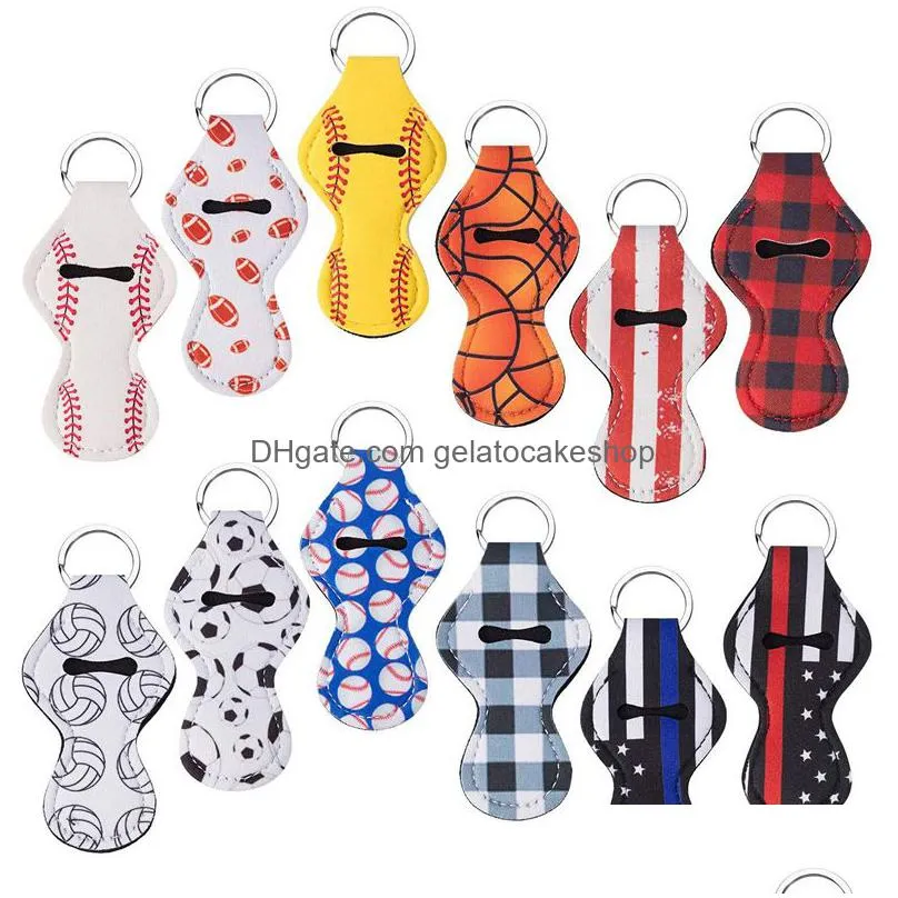 holder keychain party favor lipstick chapstick balm liphanging key purse pendant chain keychains neoprene bulk handbag cover holders