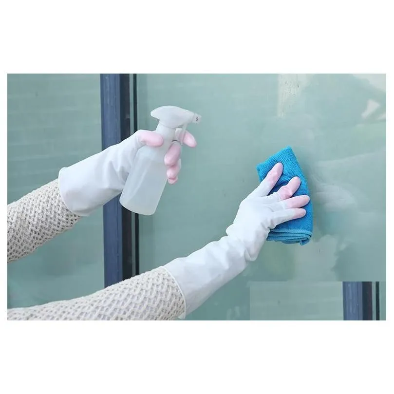 household rubber gloves latex washing kitchen dish car cleaning plumber long gloves non-slip organization housework tools blue pink