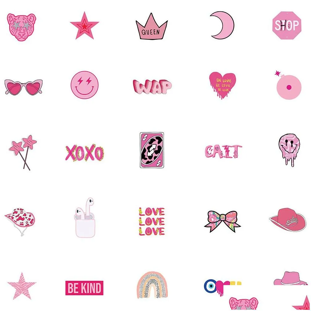 50 pcs mixed graffiti skateboard stickers pink girly heart doodles for car laptop fridge helmet pad bicycle bike motorcycle ps4 book guitar pvc