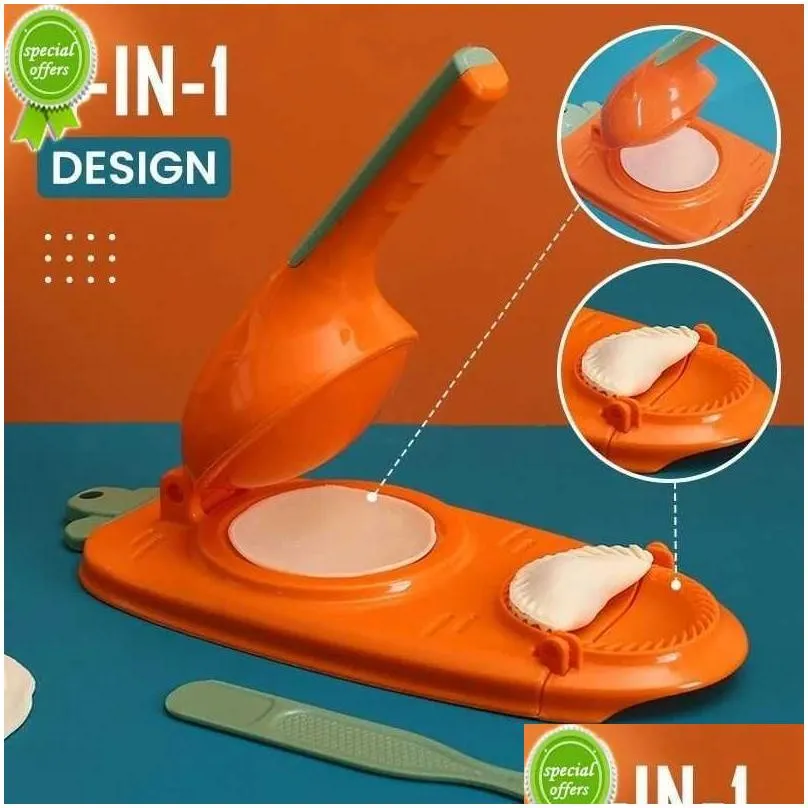  kitchen gadgets 2-in-1 dumpling maker efficient manual dumpling wrapper mold dough pressing tool kitchen accessories