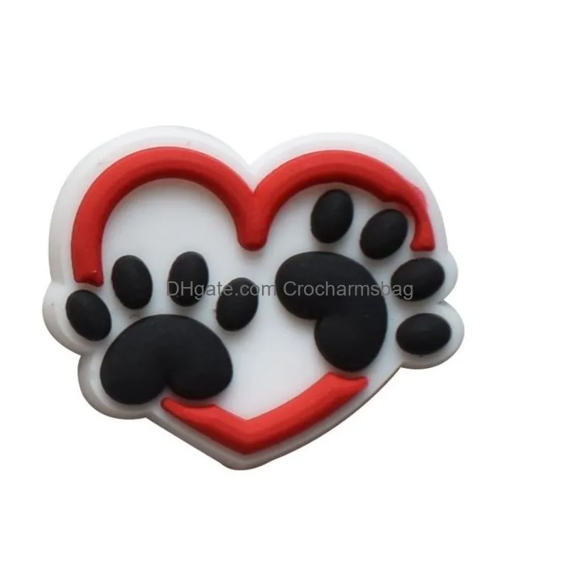 Cute dog PVC charm Garden Shoes Accessories Shoe Decorations For Croc Jibz Charm Kids pets cartoon Wristband buckle button