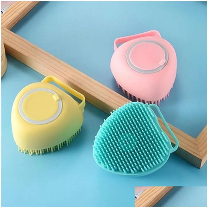 dog grooming bathroom bath brush massage gloves soft safety silicone comb with shampoo box pet accessories for cats shower tool