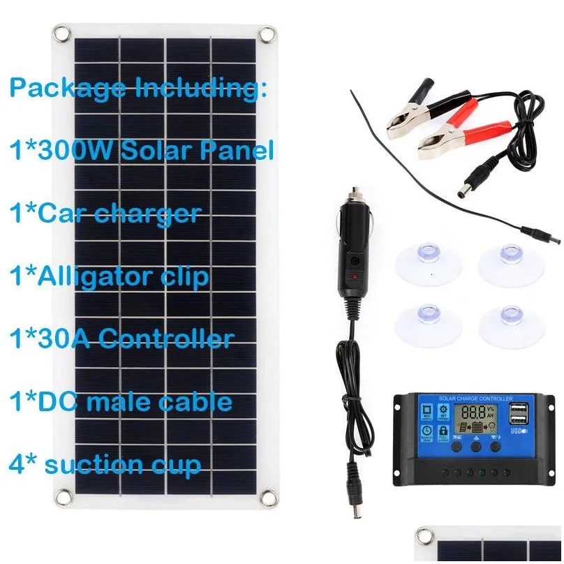 smart electric heaters 300w flexible solar panel 12v battery  dual usb with 10a60a controller solar cells power bank for phone car yacht rv