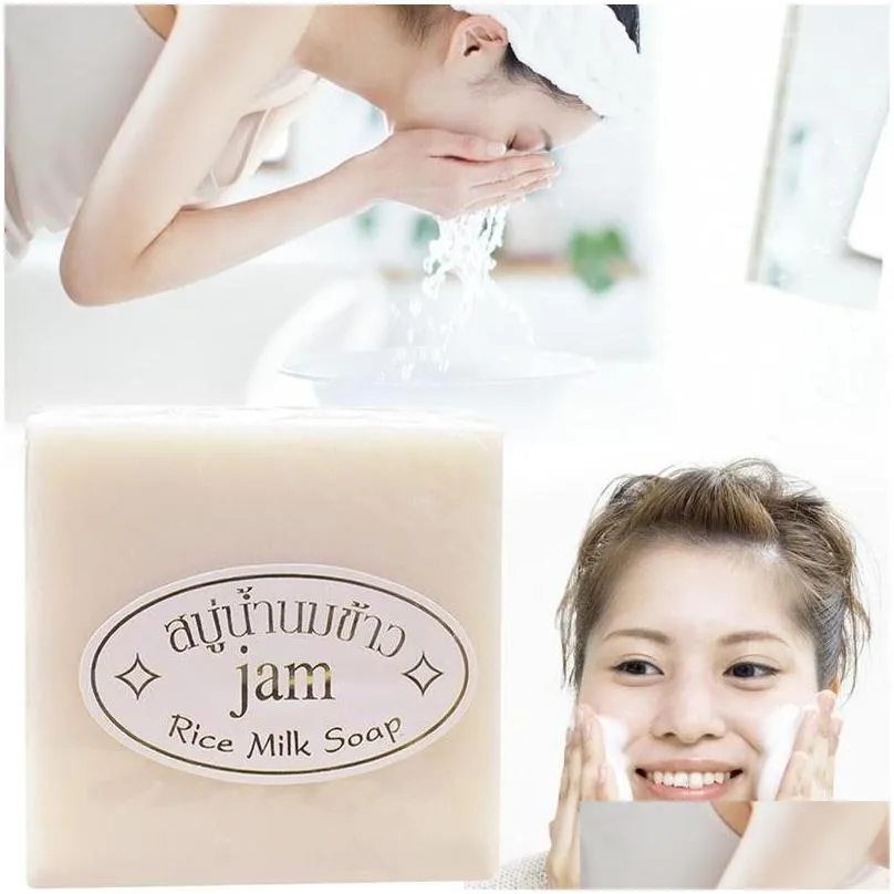 jam rice soap 65g handmade natural milk soap oil control face skin care treatment bath shower soaps