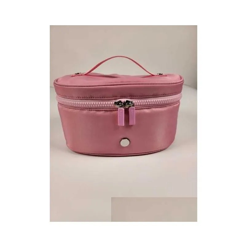 oval top-access kit water-repellent fabric lulu cosmetic bag fitness training multifunctional storage bag metal on the designer bag