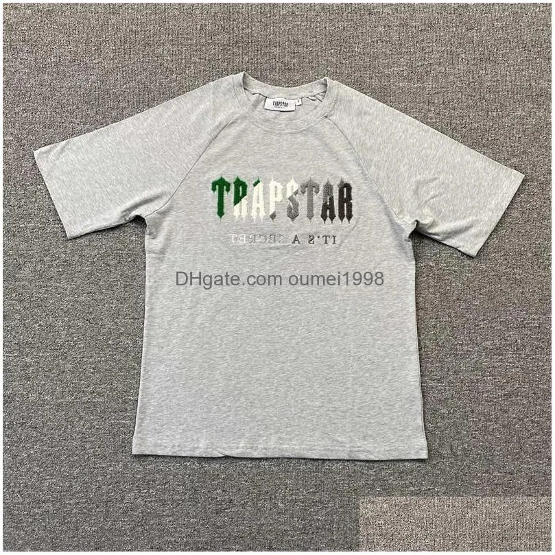 mens t shirts spring summer trapstar tshirt men women green white towel embroidery short sleeve t shirt set versatile comfort cotton