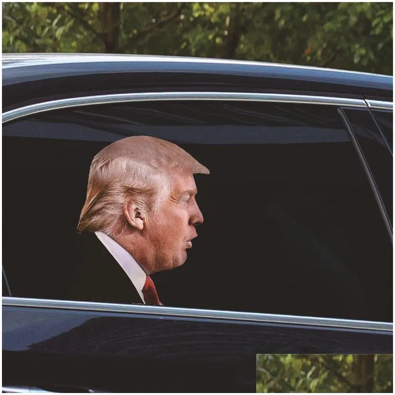 25x32cm trump 2024 car sticker banner flags party supplies u.s. presidential election pvc cars window stickers