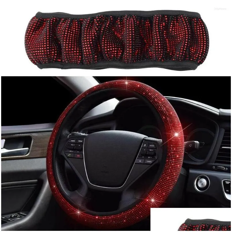 steering wheel covers 38cm car cover with rhinestones sparkling suv protector vehicle auto decoration accessories