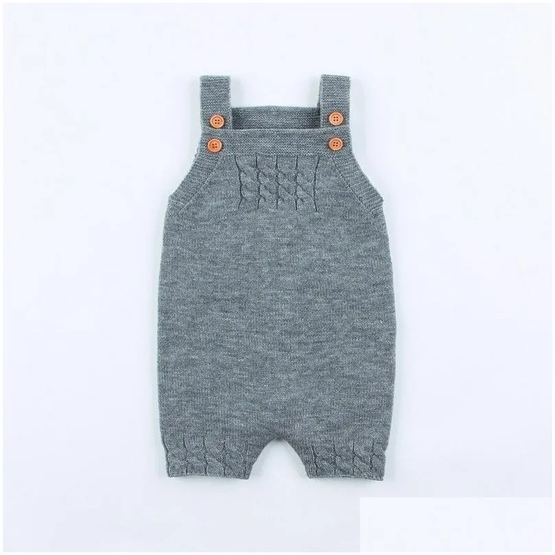 summer baby boy girl knitted clothes little girls infant romper sleeveless toddler boys one piece jumpsuits new born overalls 201127