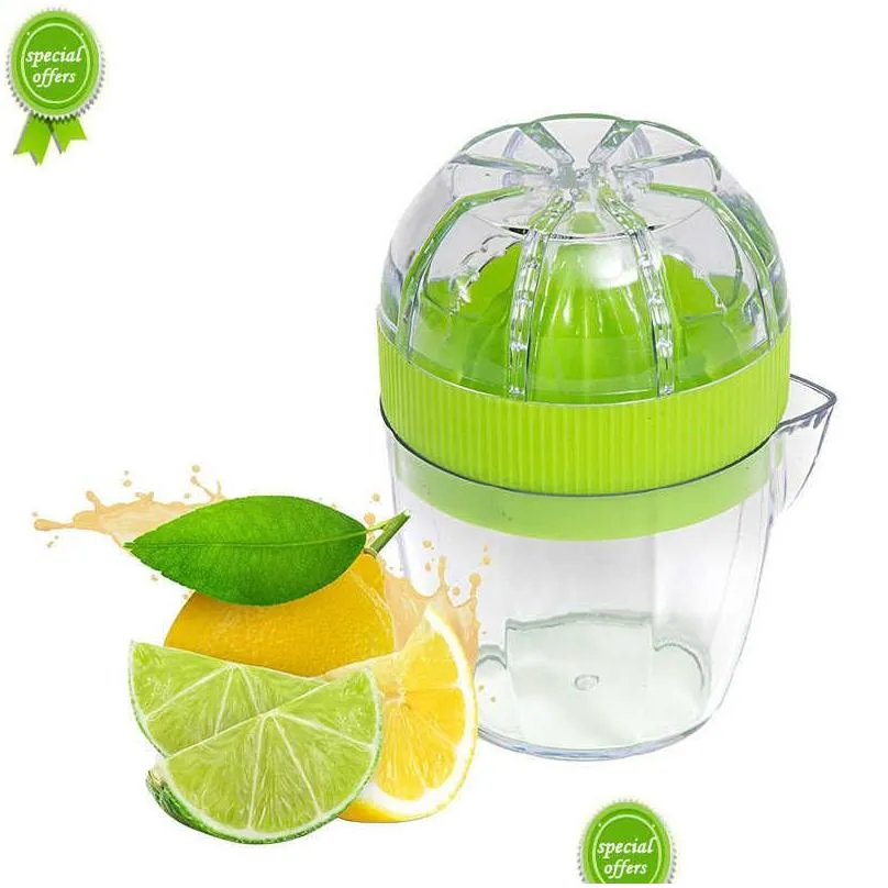  lmetjma lemon squeezer with lid plastic manual lemon juicer orange press cup citrus squeezer with pour spout fruit tools kc0130