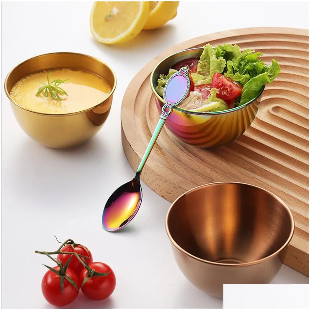 stainless steel small bowls sauce dishes ice cream cups mini serving dessert bowl round seasoning dishes sushi dipping for kitchen