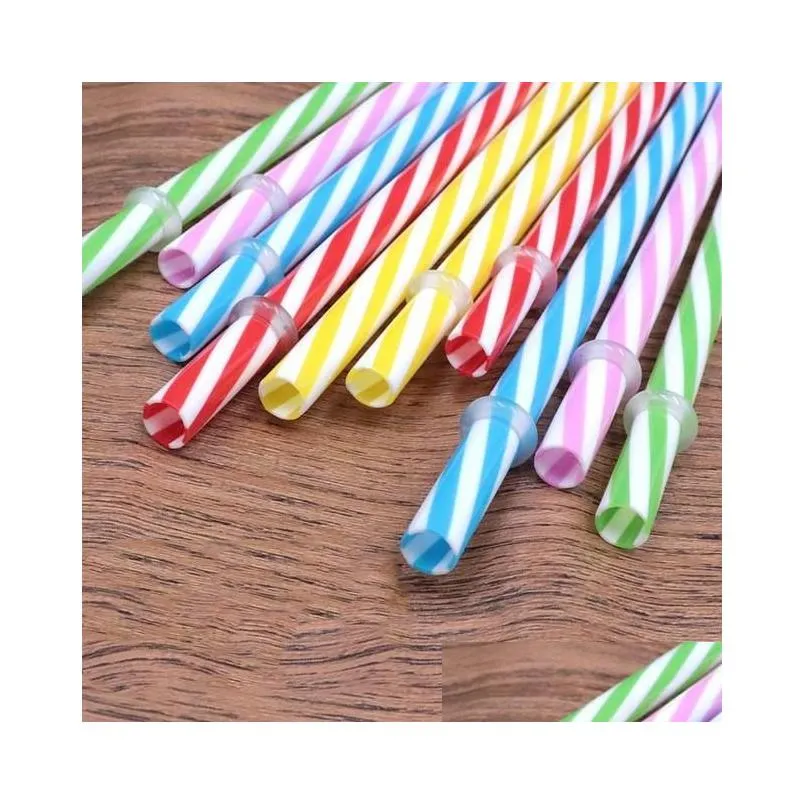 230mm reusable plastic straws fit colored hard plastic striped straws for 20 ounce 30 ounce mug mason jar 200pcs