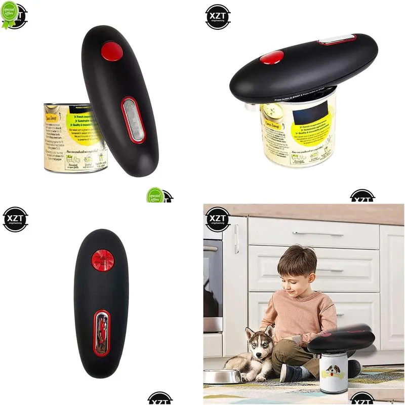  electric can opener kitchen safety tools handheld automatic bottle opener smooth edge high power opener can kitchen accessory