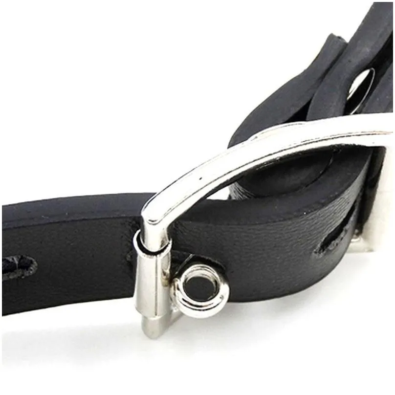 yuelv adult game leather mouth gag with strap on dildo silicone penis bondage restraints fetish slave gag erotic toy for