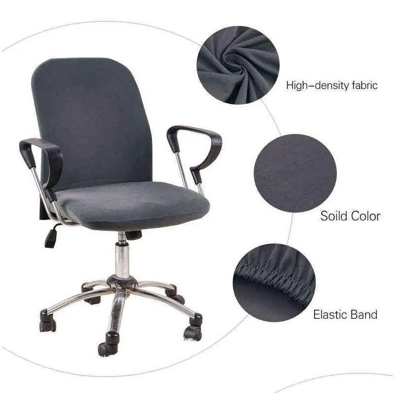 forcheer office chair cover solid computer chair cover spandex stretch armchair seat case 2 pieces removable and washable 211101