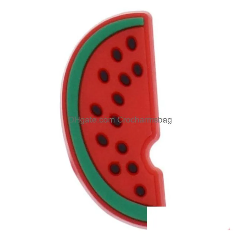 red Strawberry croc charms pvc garden shoe flower fashion shoes accessories clog wristband decoration buckle gift