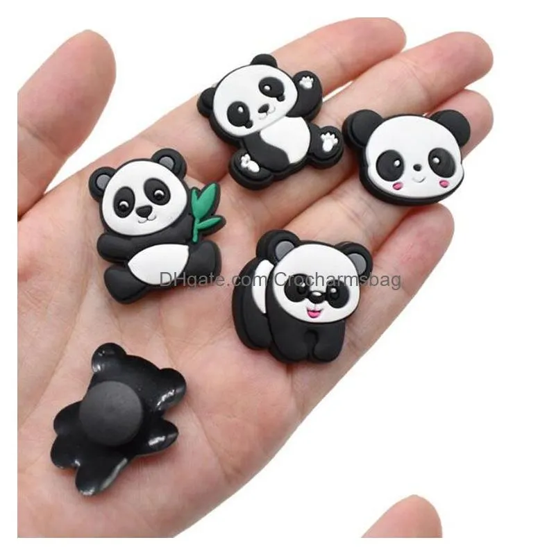 cute cartoon panda croc shoe charms pvc shoecharms buckle clog charms diy decoration accessories gift