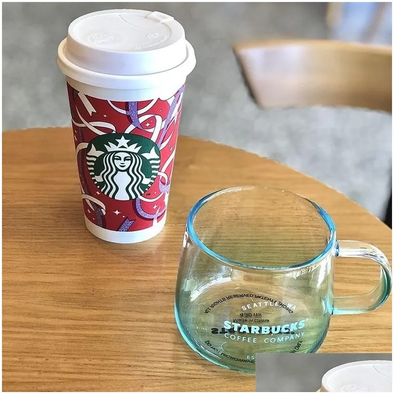 starbucks macaron glass cup creative heat resistant large capacity coffee cup 430ml simple cartoon glass cup