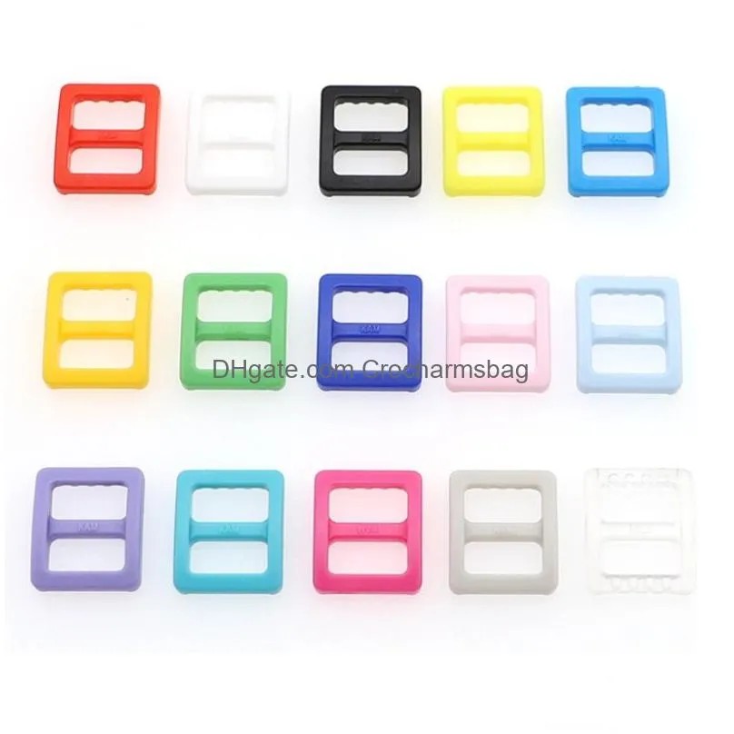  bag colorful plastic slider adjustable buckles dog collar harness backpack straps webbing 10mm parts 17 colors