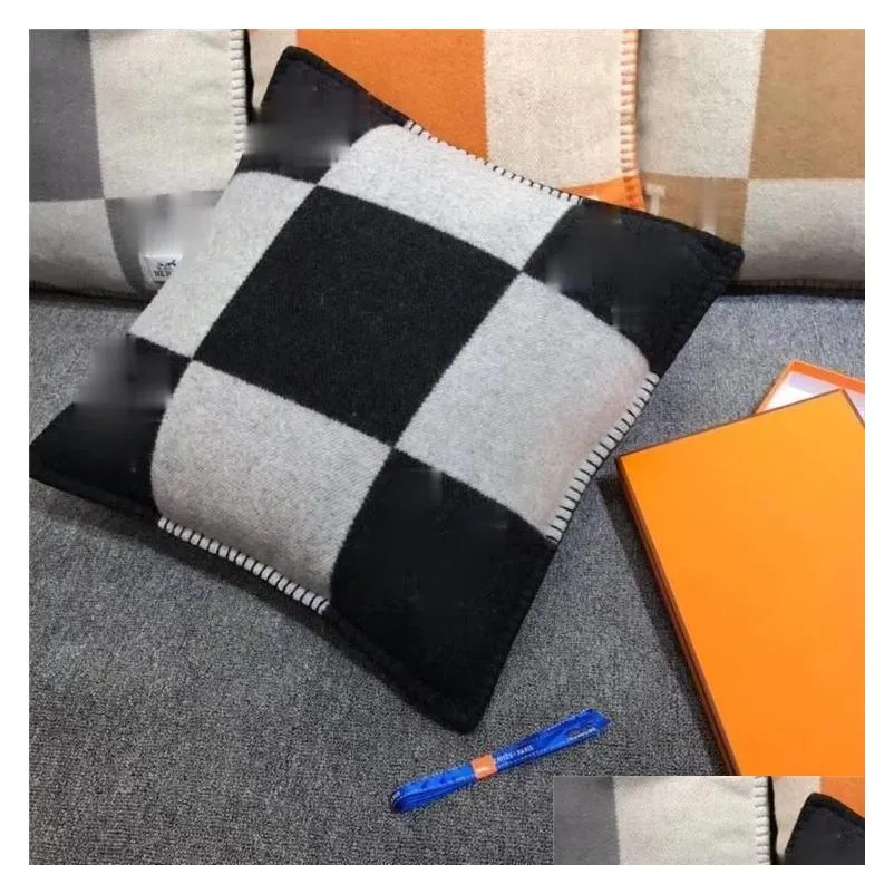 cushion/decorative pillow nordic style model room lunch break sofa cushions car waist back cushion wool knitted pillowcase autumn