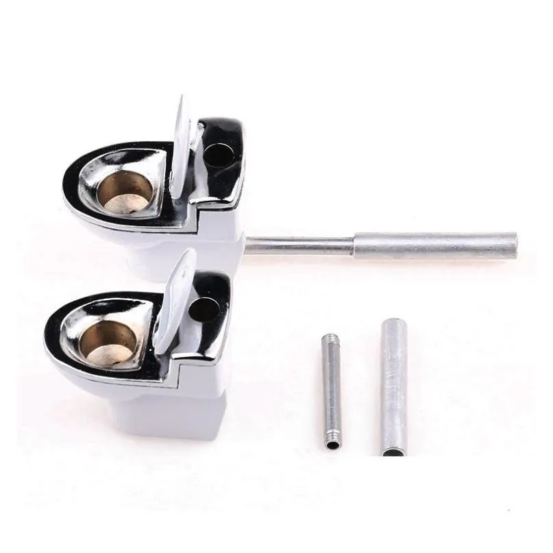 new metal mini smoking pipes toilet shape aluminium alloy high quality smoking pipe tube unique design easy to carry