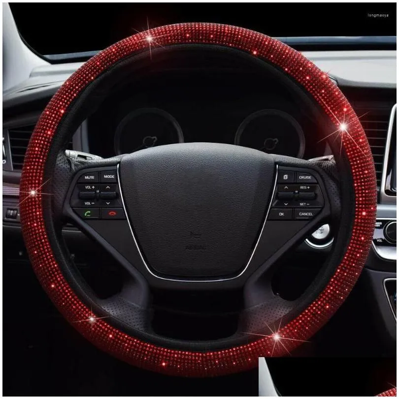 steering wheel covers 38cm car cover with rhinestones sparkling suv protector vehicle auto decoration accessories