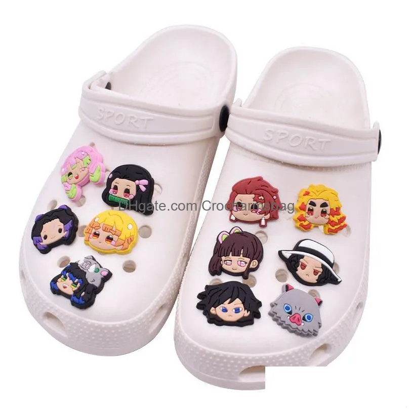 Anime Characters Croc Charms for Shoe Decoations Buckle Parts Accessories Clog Charm Children Gift