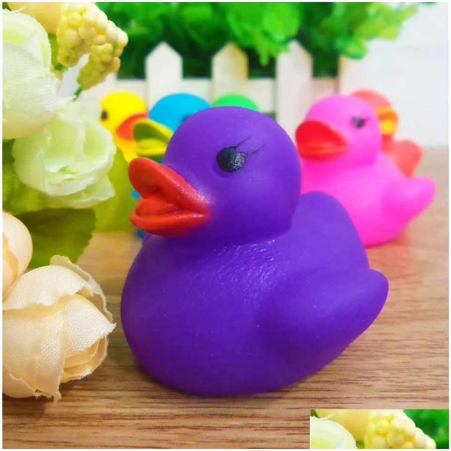 6 colors cute pvc duck baby bath water toys sounds rubber ducks kids bathing swiming beach gifts sand play water fun kids toys