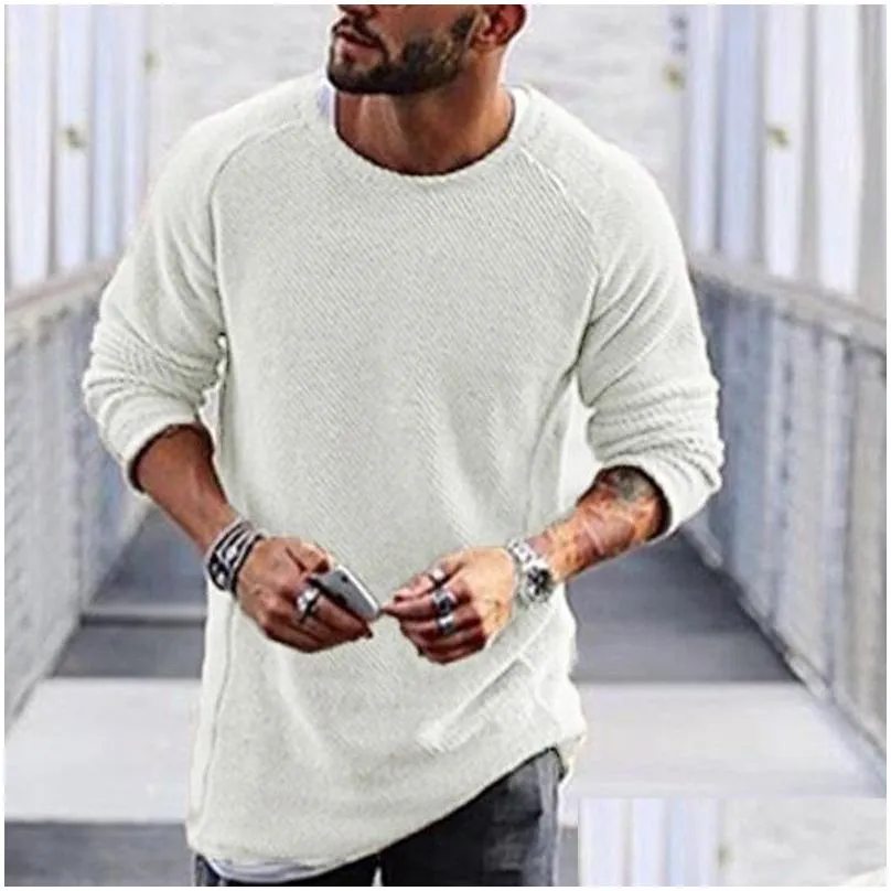 6 colors mens knitted sweater solid color o-neck casual winter sweater male long sleeves woolen shirt atutumn mens pullover