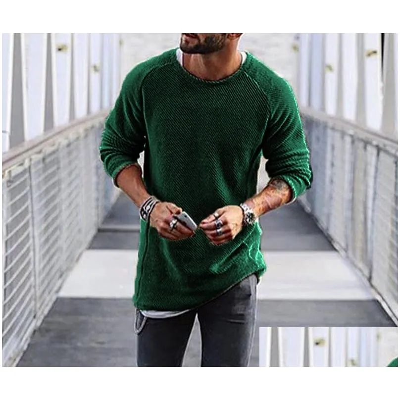 6 colors mens knitted sweater solid color o-neck casual winter sweater male long sleeves woolen shirt atutumn mens pullover