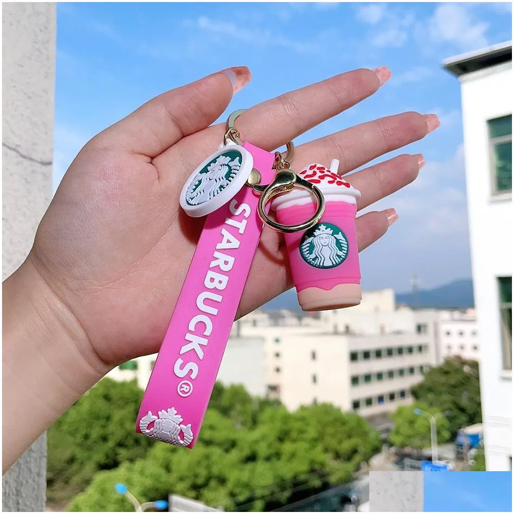 starbucks party favor cute coffee tea cup key chain couple bag keychain hanging accessories shop small gift