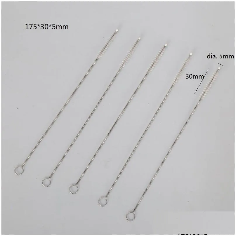 nylon straw cleaning brush stainless steel straws brushes pipe cleaners 17.5cm/20cm/24cm/26cm