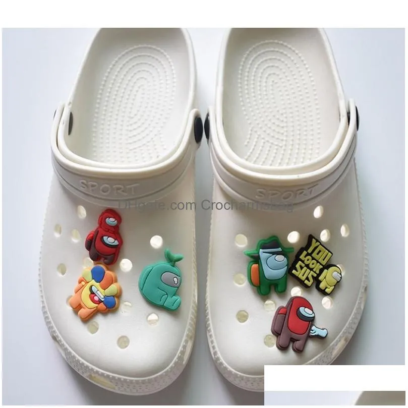 Cartoon PVC Shoe Charms Shose Accessories clog Jibz Fit Wristband Croc buttons GardenShoe Decorations Buckle Gift