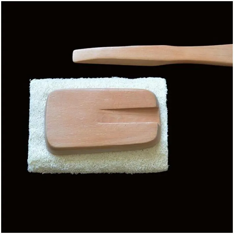 natural loofah brush exfoliating dead skin body scrubber loofah brush with long detachable wooden handle back brush zze12890