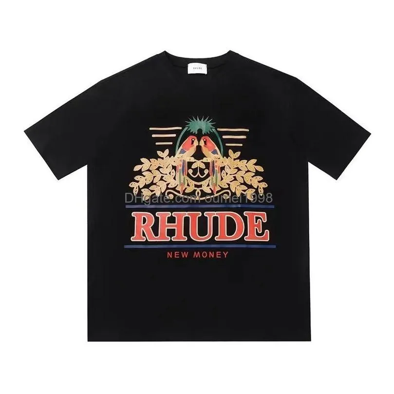 mens t shirt rhude shirt designer shirt pure cotton tees street fashion casual couple matching short sleeves S-XL