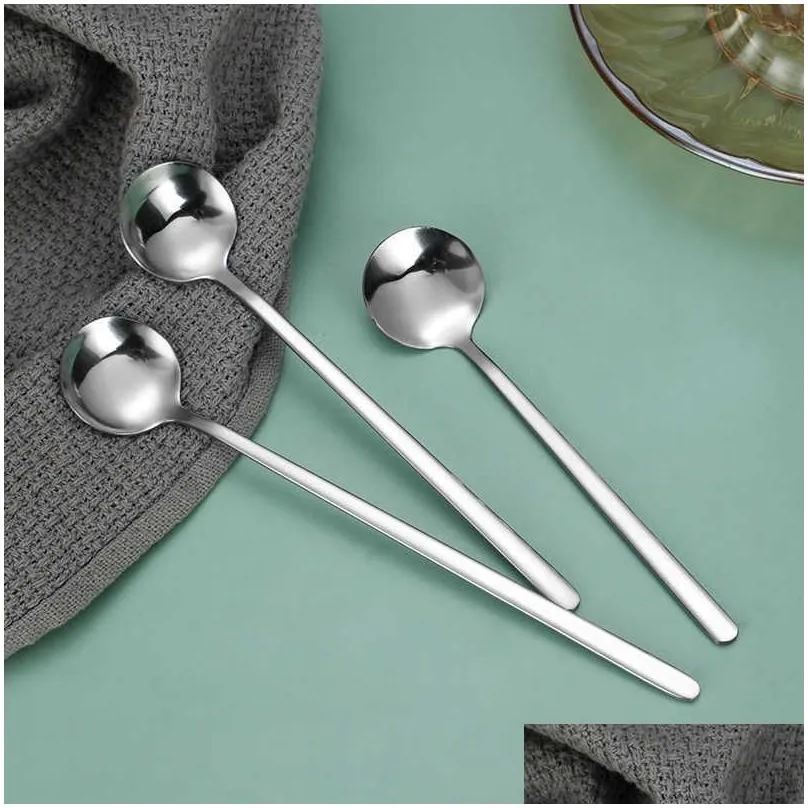  ins stainless steel coffee stirring spoon small round spoon seasoning dessert cake spoon honey small spoon hand gift cake spoon